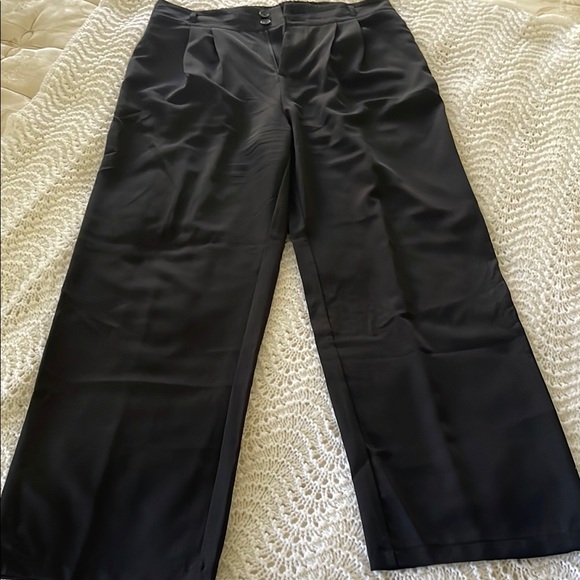 HALARA Pants - HALARA Black Wide-Leg Trousers Size L with 30 inch inseam